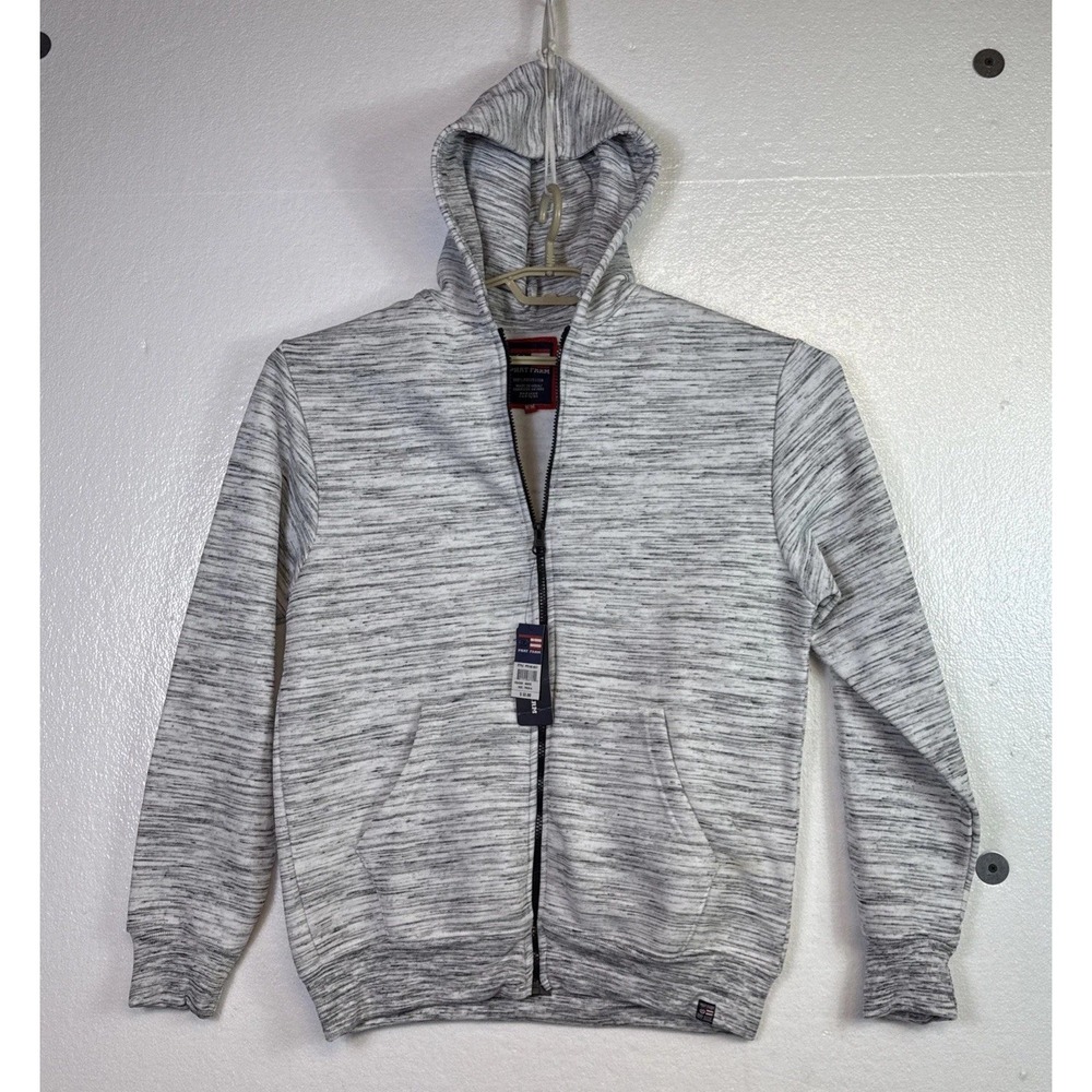 Phat Farm Full Zip Hoodie Mens Sz‎ M Y2K Sweatshirt Heather gray Sports Hipster